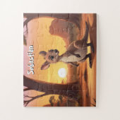 Kleine Kangoeroe's Aussie gepersonaliseerd Legpuzzel (Verticaal)