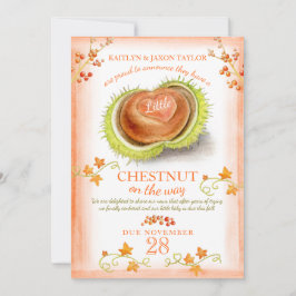 Kleine Kastanje hart waterverf Aankondiging