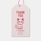 Kleine kat dank u (ALLE KLEUREN WIJZIGEN) Cadeaulabel (Voorkant)