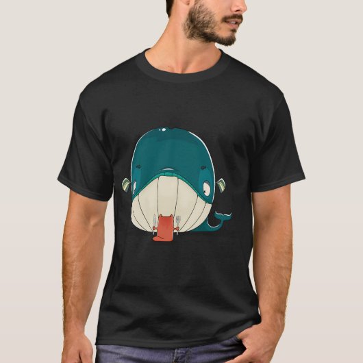 Kleine kat en walvis t-shirt (Voorkant)