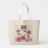 Kleine Kat Grote Canvas tas (Achterkant)
