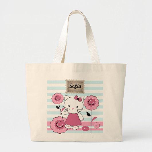 Kleine Kat Grote Tote Bag (Voorkant)