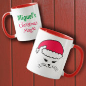 kleine kat kerstman mok