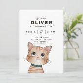 Kleine kat Kids Verjaardagsfeestkaart Kaart (Staand voorkant)