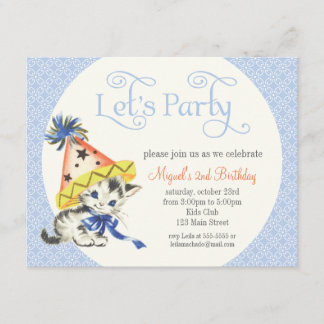 kleine kat met partij Pet Birthday Party Kaart