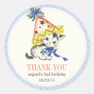  kleine kat met partij Pet partij gunst Ronde Sticker