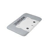 Kleine kat met persoonlijke naam bevestigen badmat (Gekanteld)