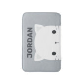 Kleine kat met persoonlijke naam bevestigen badmat (Voorkant Verticaal)