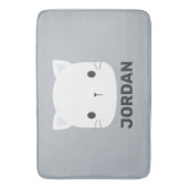 Kleine kat met persoonlijke naam bevestigen badmat (Voorkant Verticaal)