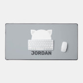 Kleine kat met persoonlijke naam bevestigen bureaumat (Keyboard & Muis)