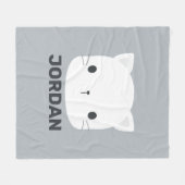 Kleine kat met persoonlijke naam bevestigen fleece deken (Voorkant (Horizontaal))