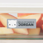 Kleine kat met persoonlijke naam bevestigen labels (Aangebracht)