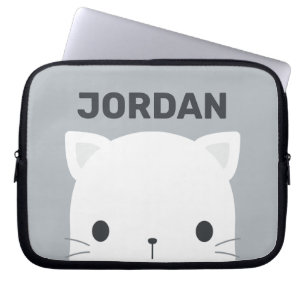 Kleine kat met persoonlijke naam bevestigen laptop sleeve