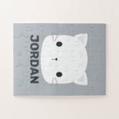 Kleine kat met persoonlijke naam bevestigen legpuzzel (Horizontaal)