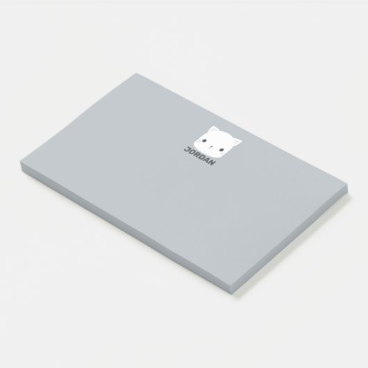 Kleine kat met persoonlijke naam bevestigen post-it® notes (Schuin)