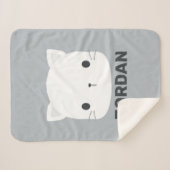 Kleine kat met persoonlijke naam bevestigen sherpa deken (Voorkant (horizontaal))
