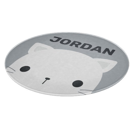 Kleine kat met persoonlijke naam bevestigen snijplank (Hoek)