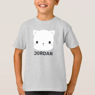 Kleine kat met persoonlijke naam bevestigen t-shirt