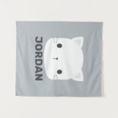 Kleine kat met persoonlijke naam bevestigen wandkleed (Voorkant (horizontaal))