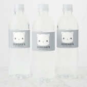 Kleine kat met persoonlijke naam bevestigen waterfles etiket (Flessen)