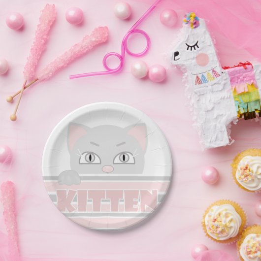Kleine kat papieren bordje (Feest)