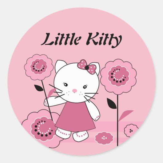 Kleine Kat Ronde Sticker (Voorkant)