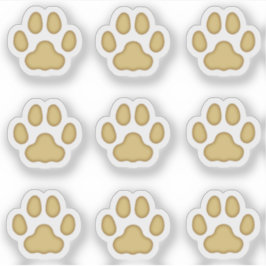 Kleine kat schilderen druppelt Tan Animal Tracks Sticker