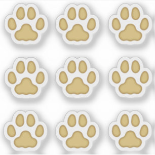 Kleine kat schilderen druppelt Tan Animal Tracks Sticker