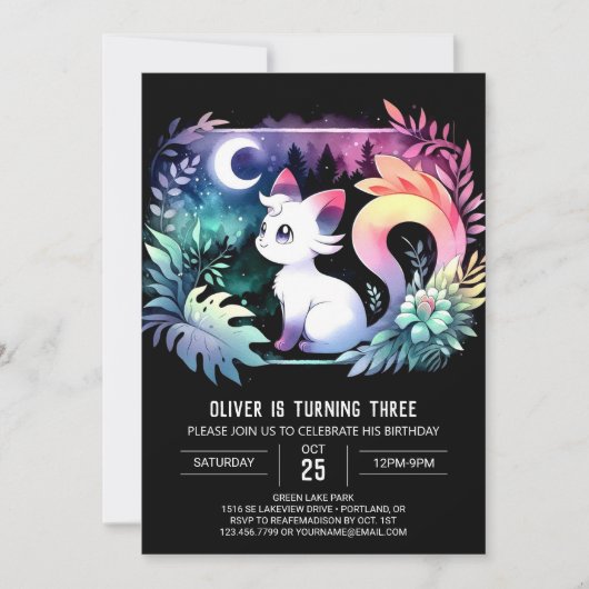 Kleine katachtige verjaardag kaart (Voorkant)