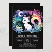 Kleine katachtige verjaardag kaart (Voorkant / Achterkant)