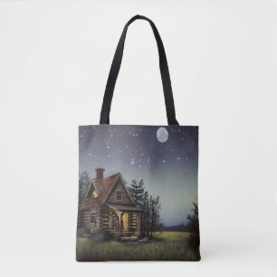 Kleine katoen in het motorlicht tote bag