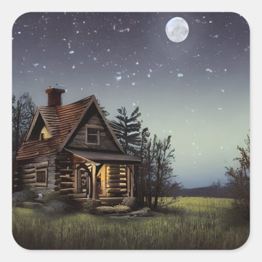 Kleine katoen in het motorlicht vierkante sticker (Voorkant)