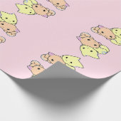 Kleine katten op roze cadeaupapier (Hoek)