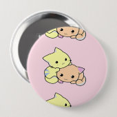 Kleine katten roze ronde button 4,0 cm (Voorkant /achterkant)