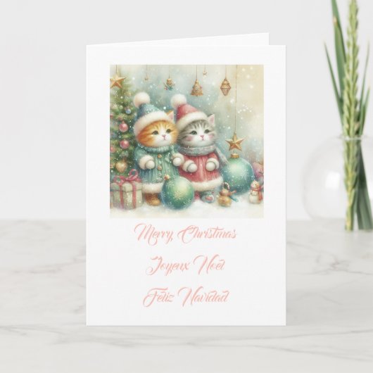 Kleine katten, vrolijk kerstfeest (Voorkant)
