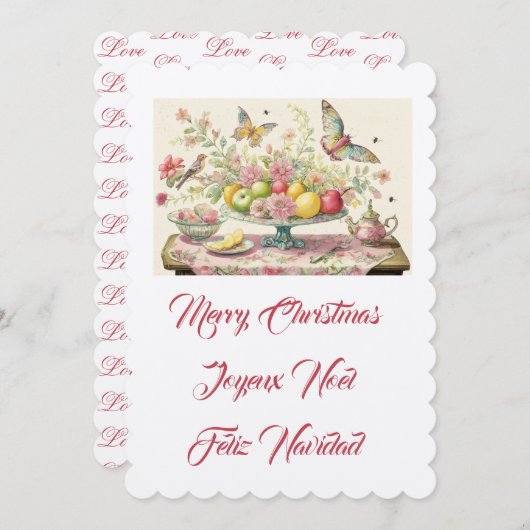 Kleine katten, vrolijk kerstfeest kaart (Voorkant / Achterkant)