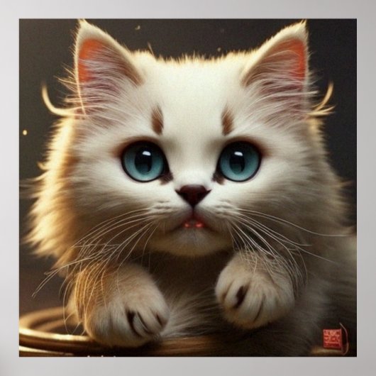 Kleine kattenlichte poster met kleine kitten (Voorkant)