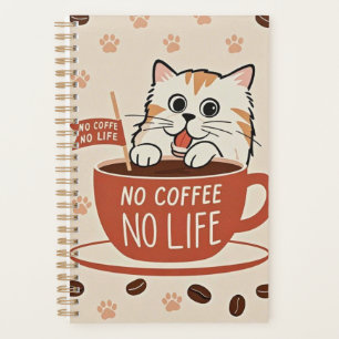 Kleine kattenpootafdrukken en koffiebonen Poster Planner