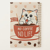 Kleine kattenpootafdrukken en koffiebonen Poster Planner (Achterkant)