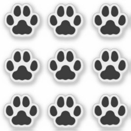 Kleine kattenverf drukt zwarte dierenstickers sticker