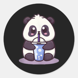 Kleine Kawaii Panda Drink Boba Tea Anime Ronde Sticker