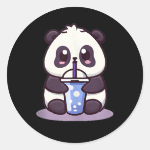 Kleine Kawaii Panda Drink Boba Tea Anime Ronde Sticker