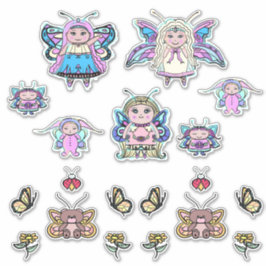 Kleine keefvleugelvlinder ingesteld door Renee lav Sticker