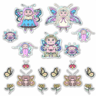 Kleine keefvleugelvlinder ingesteld door Renee lav Sticker