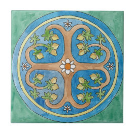 Kleine keramische tegel in Siciliaanse stijl "Lemo Tegeltje