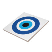 Kleine keramische tegel met Evil Eye Blue Mati ico Tegeltje (Zijkant)