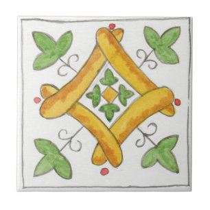 Kleine keramische tegel op Sicilië geïnspireerde " Tegeltje