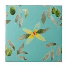 Kleine keramische tegel Sicilië-geïnspireerde "Oli Tegeltje