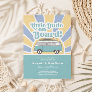 Kleine kerel aan boord retro baby shower kaart