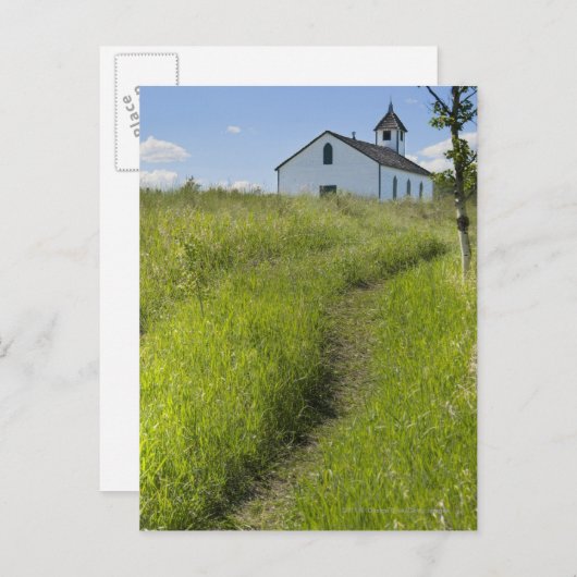 kleine kerk op de Canadese prairies Briefkaart (Voorkant / Achterkant)